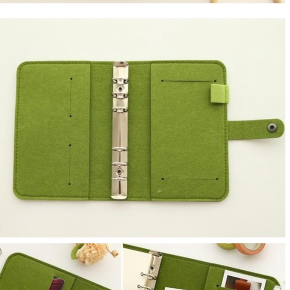 🆕 wool felt vintage planner loose leaf refillable spiral notebook  a5 - Picture 3 of 4